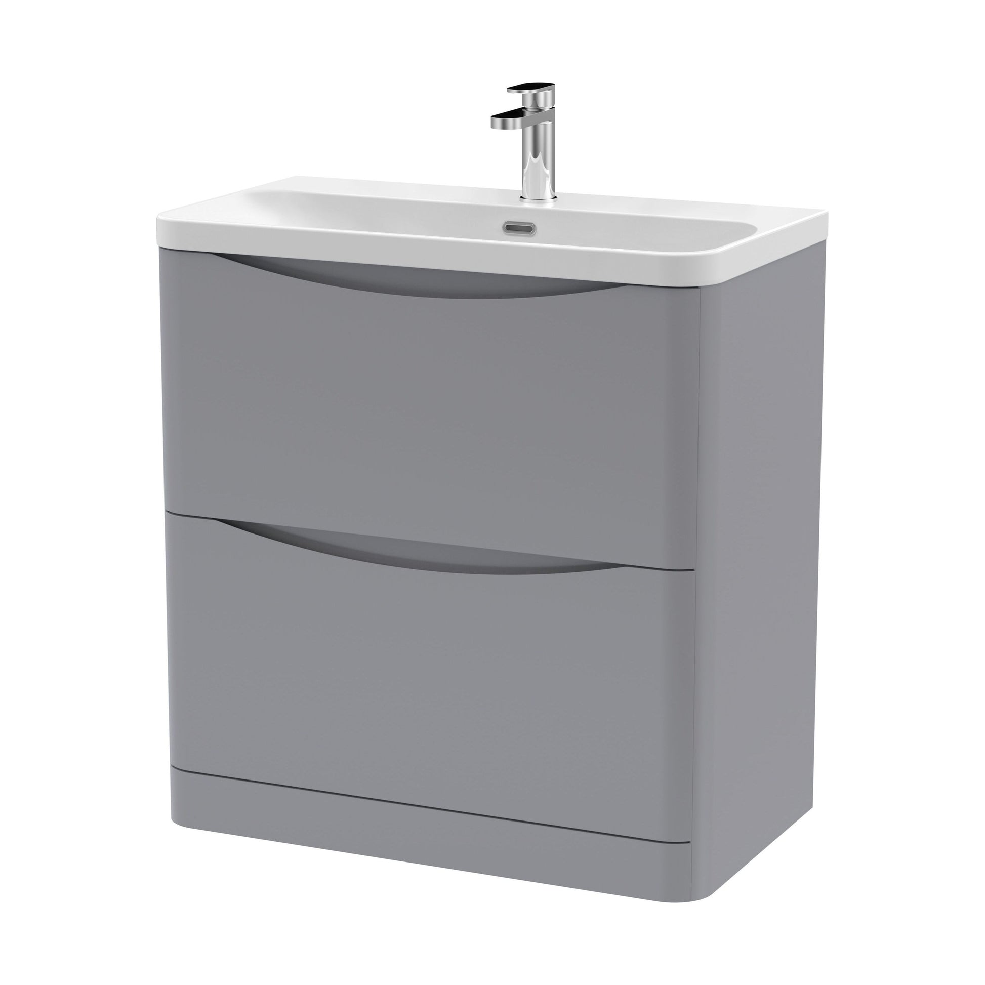 [BAL203B] Dunwood Floor Standing 2 Drawer Vanity Unit with Thin Edge Basin - Choice of Colour and Size - Cutout