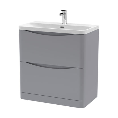 [BAL203B] Dunwood Floor Standing 2 Drawer Vanity Unit with Thin Edge Basin - Choice of Colour and Size - Cutout