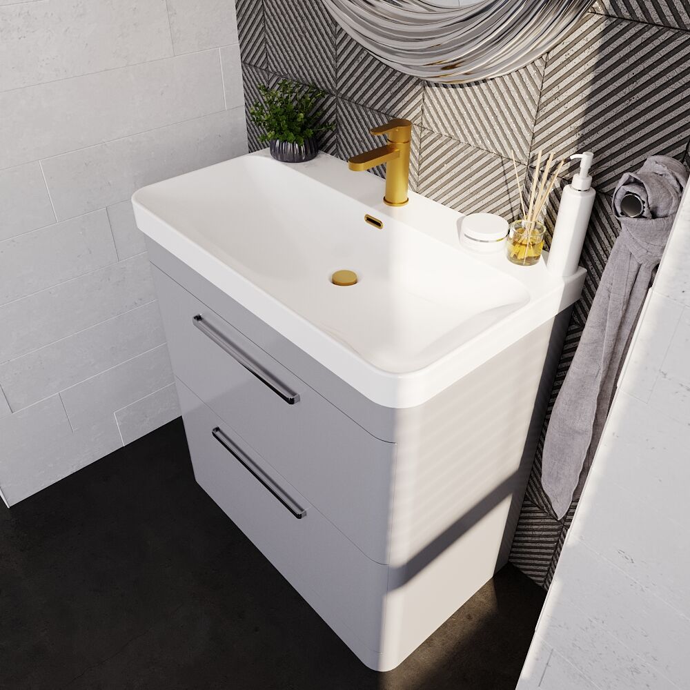 [BAL203C] Croxden Floor Standing Vanity Unit and Basin - Choice of Finish - Lifestyle 2