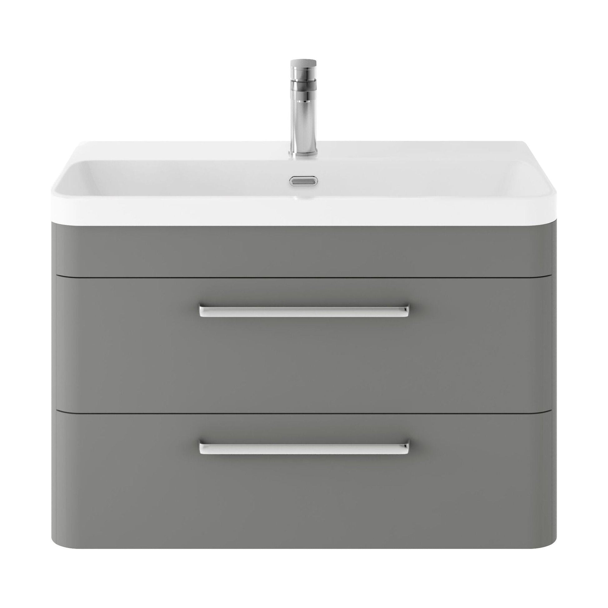[BAL204C] Croxden Modern Wall Hung Vanity Basin Unit with Soft Close Drawers - 600mm or 800mm - Cutout