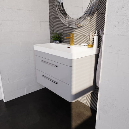 [BAL204C] Croxden Modern Wall Hung Vanity Basin Unit with Soft Close Drawers - 600mm or 800mm - Lifestyle 3
