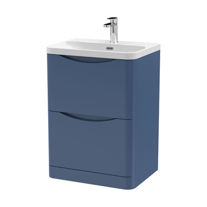 [BAL301B] Dunwood Floor Standing 2 Drawer Vanity Unit with Thin Edge Basin - Choice of Colour and Size - Cutout