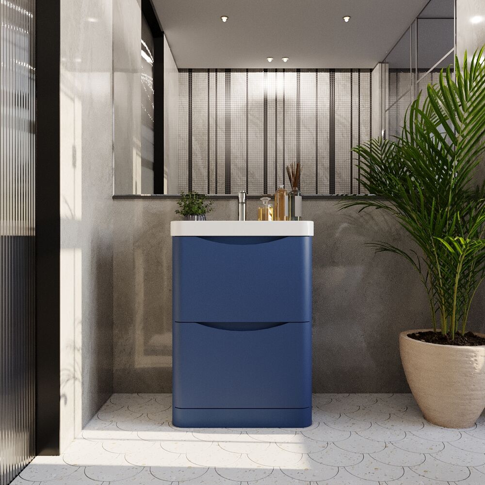 [BAL301B] Dunwood Floor Standing 2 Drawer Vanity Unit with Thin Edge Basin - Choice of Colour and Size - Lifestyle 1