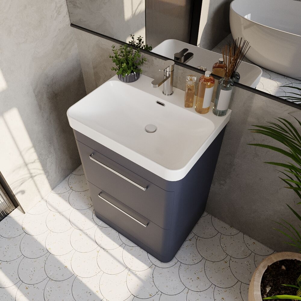 [BAL301C] Croxden Floor Standing Vanity Unit and Basin - Choice of Finish - Lifestyle 2