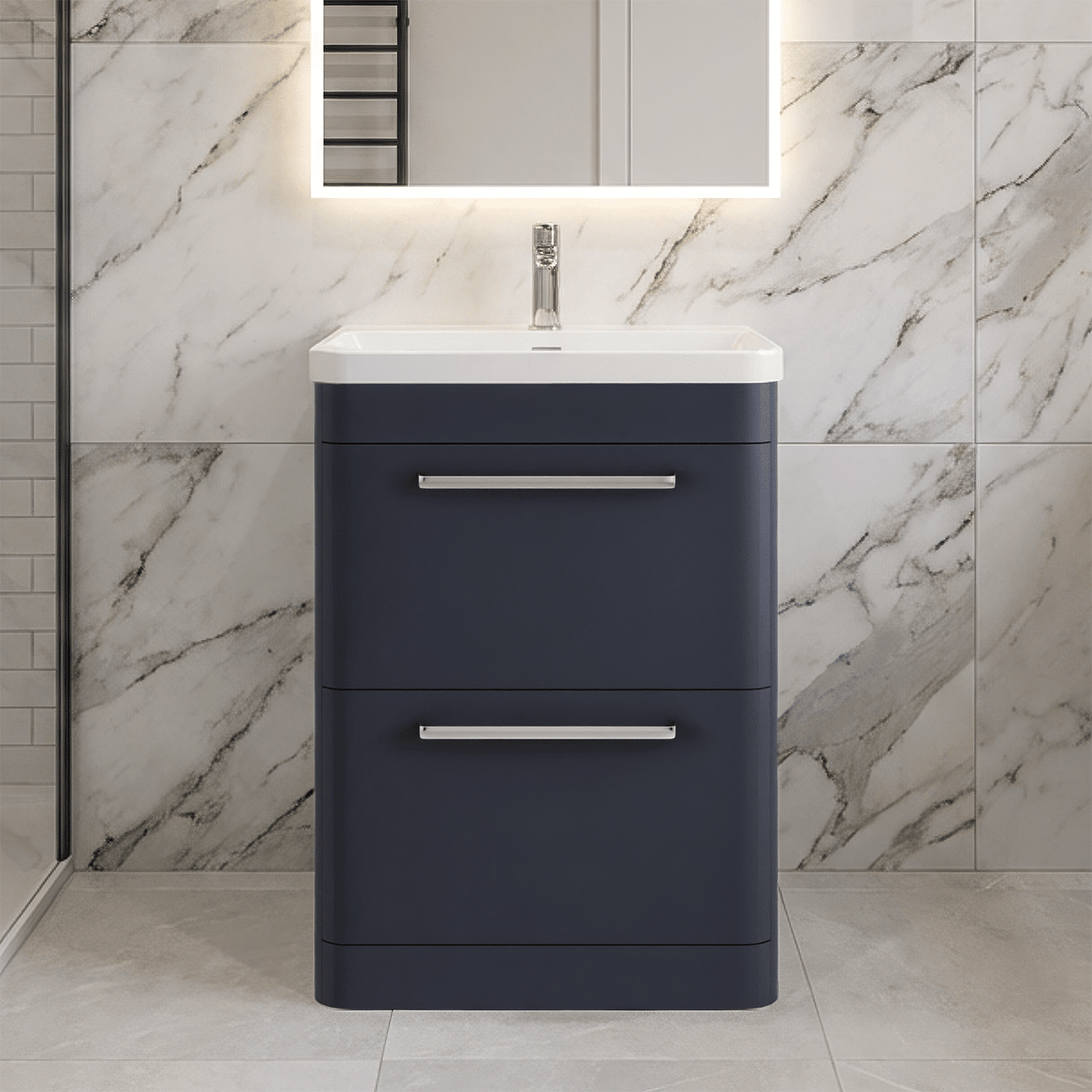 [BAL301C] Croxden Floor Standing Vanity Unit and Basin - Choice of Finish - Silo