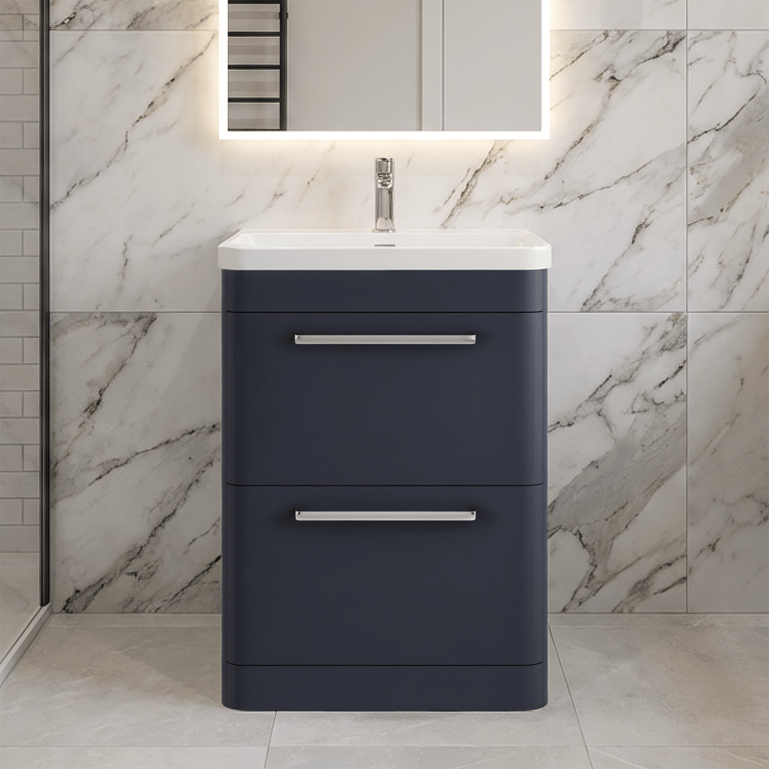 [BAL301C] Croxden Floor Standing Vanity Unit and Basin - Choice of Finish - Silo