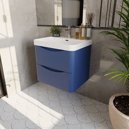 [BAL302B] Dunwood Contemporary Wall Hung 2 Drawer Vanity Basin Unit, Choice of Size and Colour - Lifestyle 3