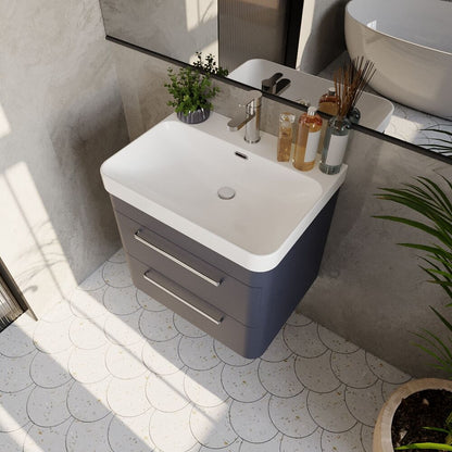 [BAL302C] Croxden Modern Wall Hung Vanity Basin Unit with Soft Close Drawers - 600mm or 800mm - Lifestyle 2