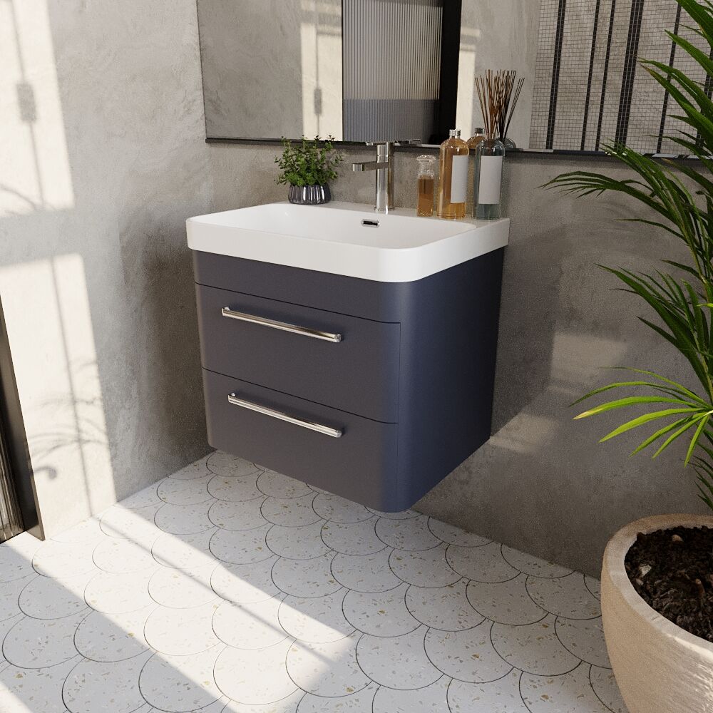 [BAL302C] Croxden Modern Wall Hung Vanity Basin Unit with Soft Close Drawers - 600mm or 800mm - Lifestyle 3