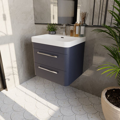 [BAL302C] Croxden Modern Wall Hung Vanity Basin Unit with Soft Close Drawers - 600mm or 800mm - Lifestyle 3