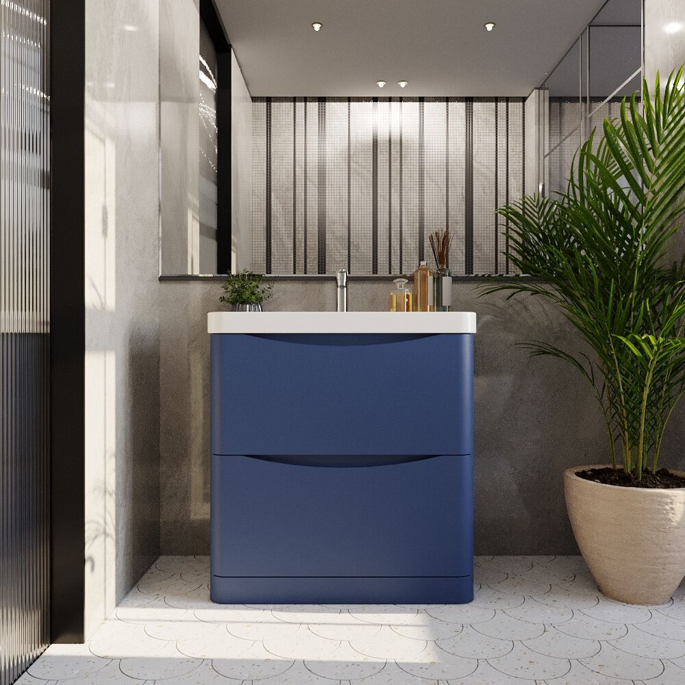[BAL303B] Dunwood Floor Standing 2 Drawer Vanity Unit with Thin Edge Basin - Choice of Colour and Size - Lifestyle 1