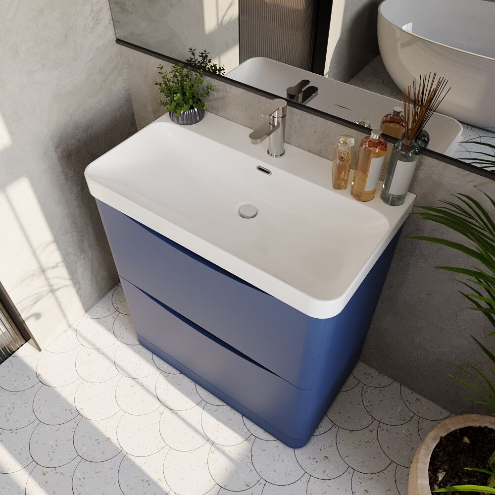 [BAL303B] Dunwood Floor Standing 2 Drawer Vanity Unit with Thin Edge Basin - Choice of Colour and Size - Lifestyle 2