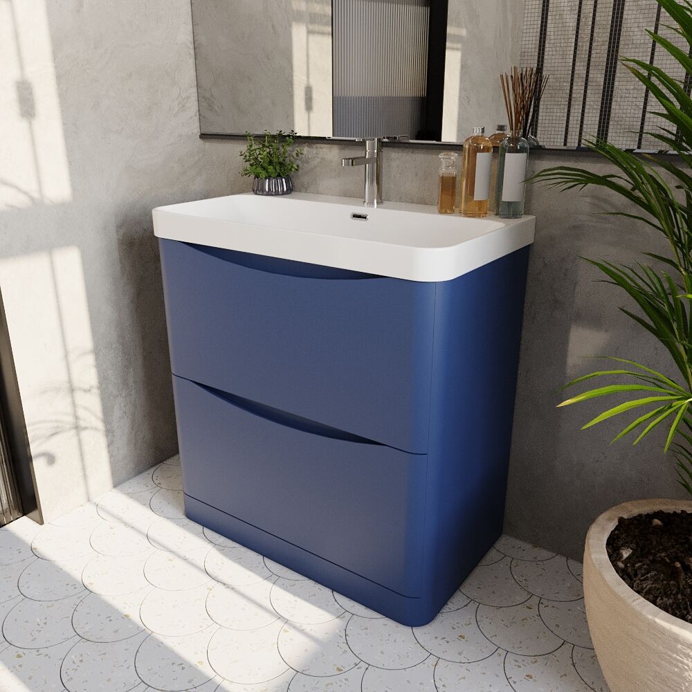 [BAL303B] Dunwood Floor Standing 2 Drawer Vanity Unit with Thin Edge Basin - Choice of Colour and Size - Lifestyle 3