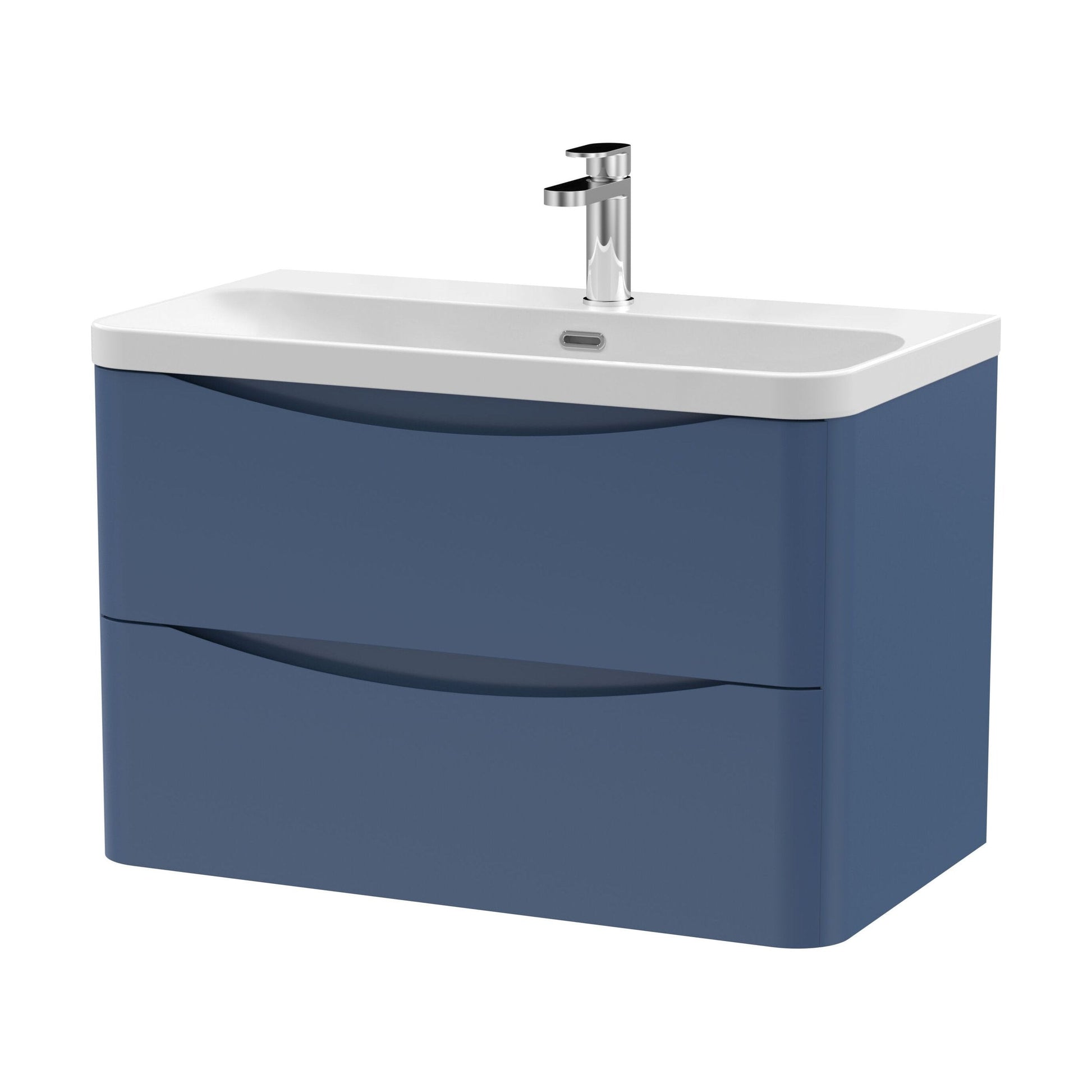 [BAL304B] Dunwood Contemporary Wall Hung 2 Drawer Vanity Basin Unit, Choice of Size and Colour - Cutout