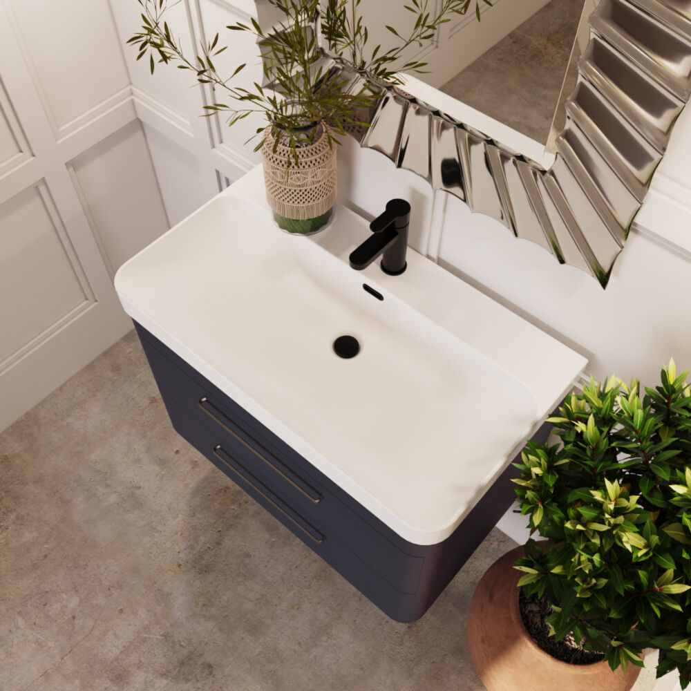 [BAL304C] Croxden Modern Wall Hung Vanity Basin Unit with Soft Close Drawers - 600mm or 800mm - Lifestyle 2