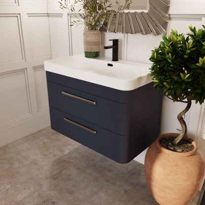 [BAL304C] Croxden Modern Wall Hung Vanity Basin Unit with Soft Close Drawers - 600mm or 800mm - Lifestyle 3