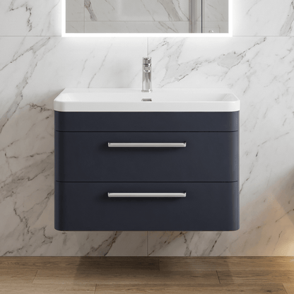 [BAL304C] Croxden Modern Wall Hung Vanity Basin Unit with Soft Close Drawers - 600mm or 800mm - Silo