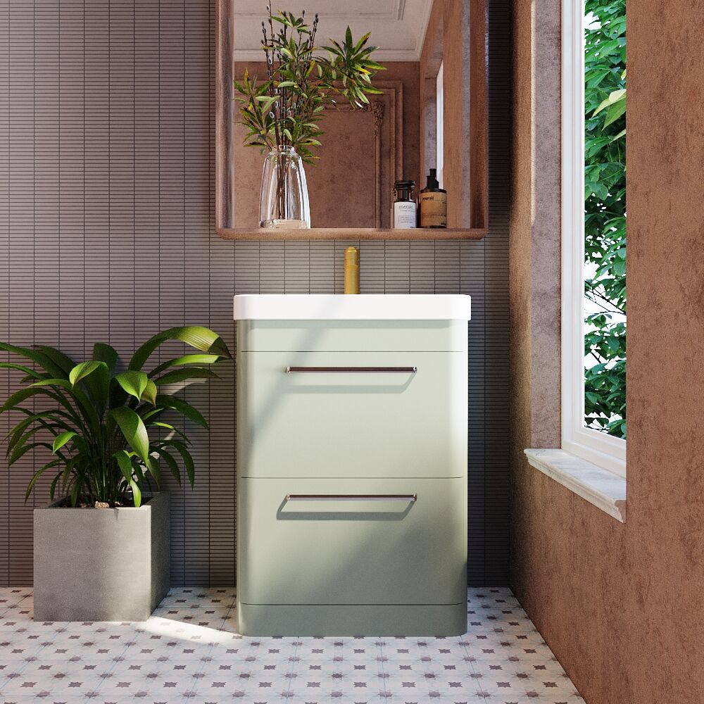 [BAL801D] Croxden Floor Standing Vanity Unit and Basin - Choice of Finish - Lifestyle 1