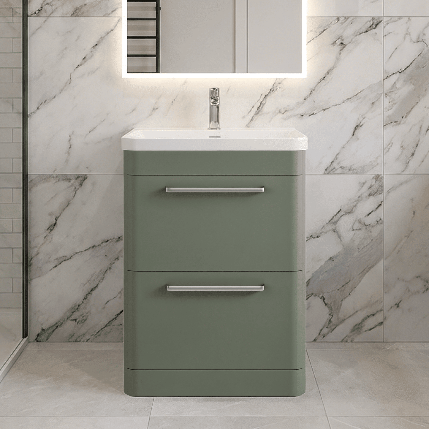 [BAL801D] Croxden Floor Standing Vanity Unit and Basin - Choice of Finish - Silo