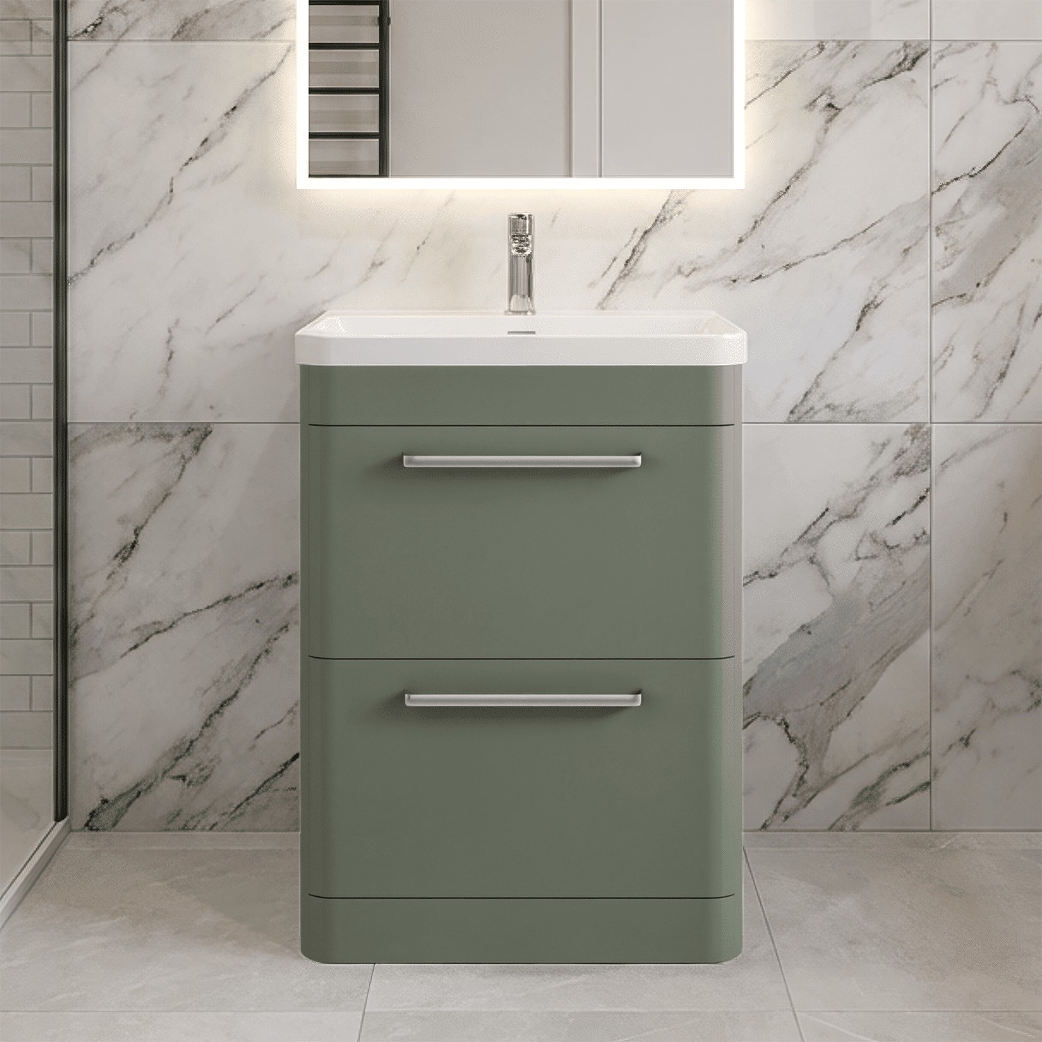 [BAL801D] Croxden Floor Standing Vanity Unit and Basin - Choice of Finish - Silo