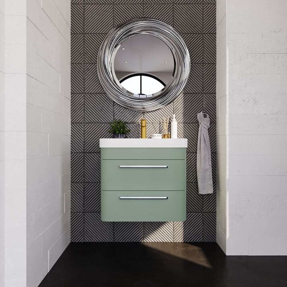 [BAL802D] Croxden Modern Wall Hung Vanity Basin Unit with Soft Close Drawers - 600mm or 800mm - Lifestyle 1
