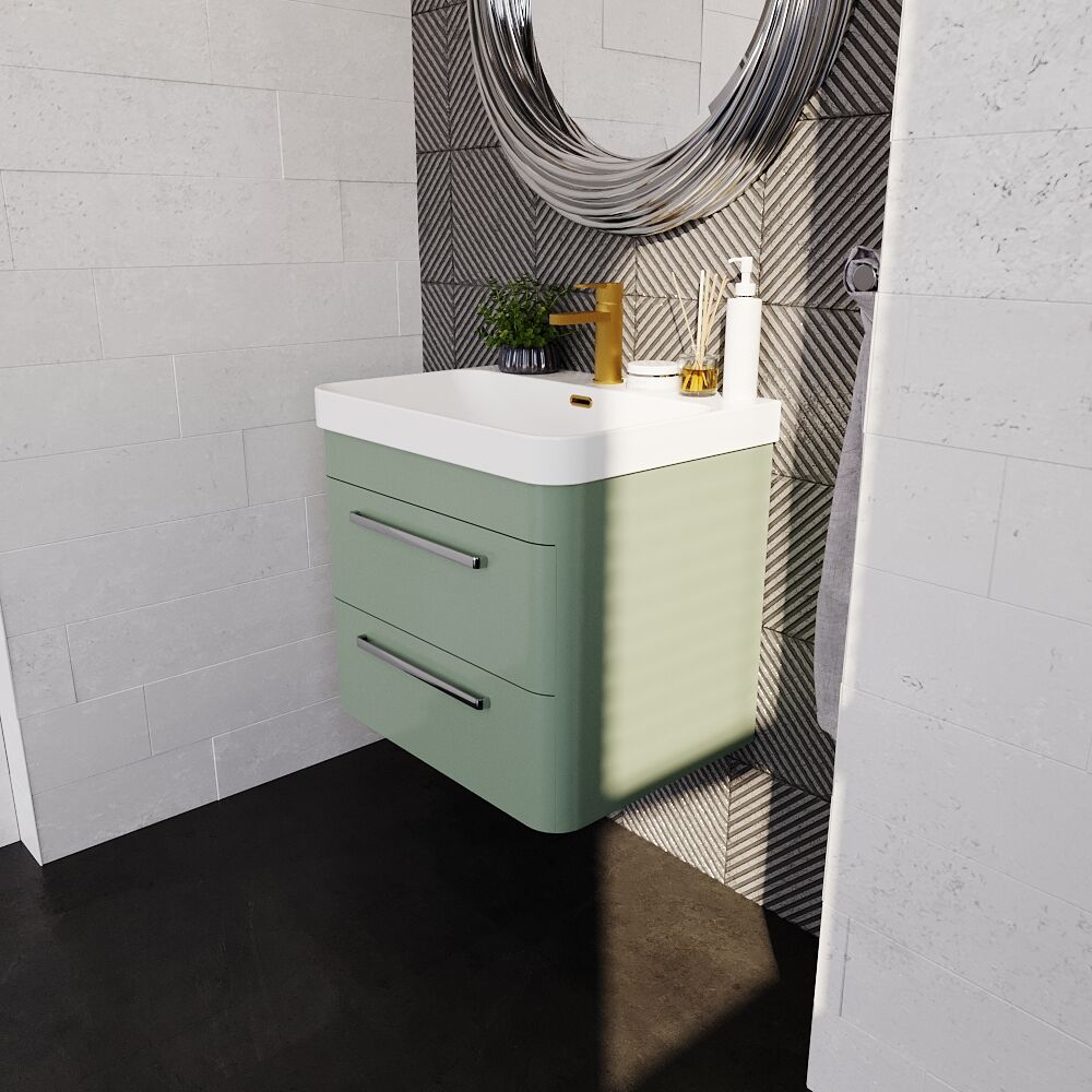 [BAL802D] Croxden Modern Wall Hung Vanity Basin Unit with Soft Close Drawers - 600mm or 800mm - Lifestyle 3