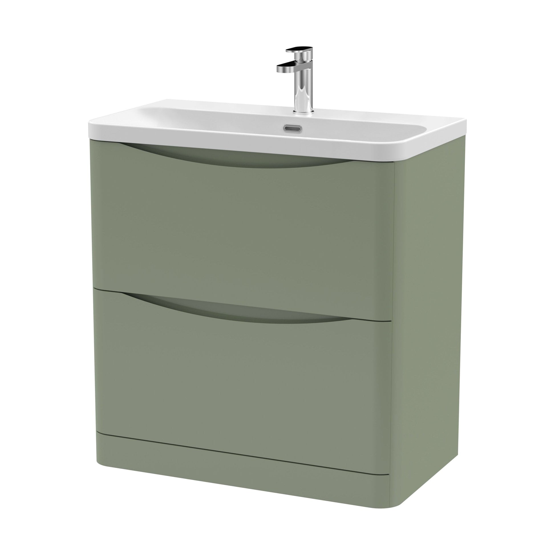 [BAL803B] Dunwood Floor Standing 2 Drawer Vanity Unit with Thin Edge Basin - Choice of Colour and Size - Cutout