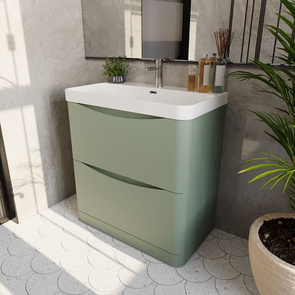 [BAL803B] Dunwood Floor Standing 2 Drawer Vanity Unit with Thin Edge Basin - Choice of Colour and Size - Lifestyle 3