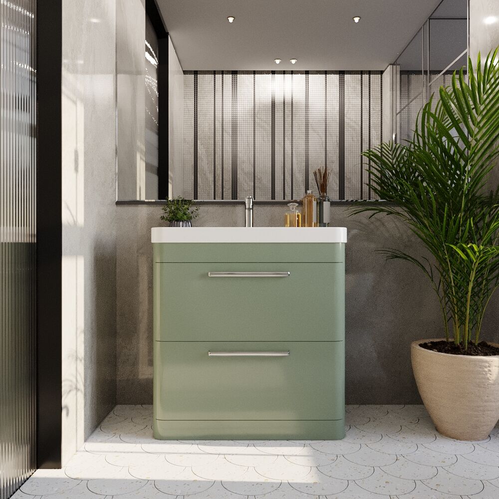 [BAL803D] Croxden Floor Standing Vanity Unit and Basin - Choice of Finish - Lifestyle 1
