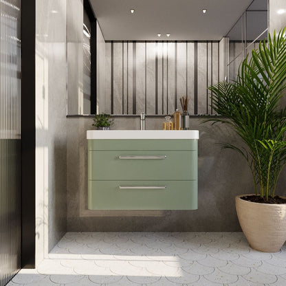 [BAL804D] Croxden Modern Wall Hung Vanity Basin Unit with Soft Close Drawers - 600mm or 800mm - Lifestyle 1