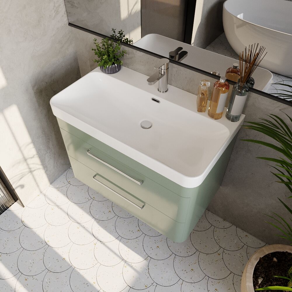 [BAL804D] Croxden Modern Wall Hung Vanity Basin Unit with Soft Close Drawers - 600mm or 800mm - Lifestyle 2