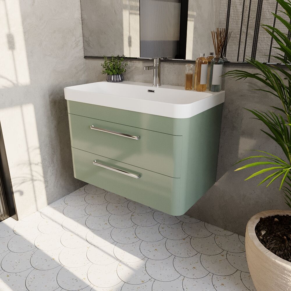 [BAL804D] Croxden Modern Wall Hung Vanity Basin Unit with Soft Close Drawers - 600mm or 800mm - Lifestyle 3