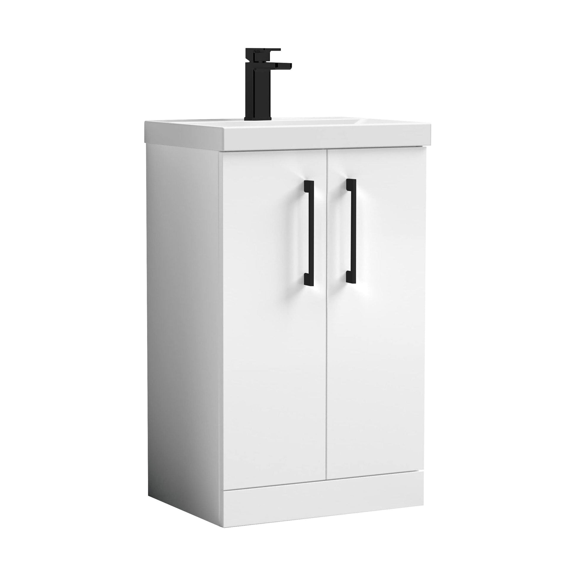 [BALARN101AH018] Bramshall Floor Standing 2-Door Vanity & Mid-Edge Basin – Choice of Colour and Handle Finish - Cutout