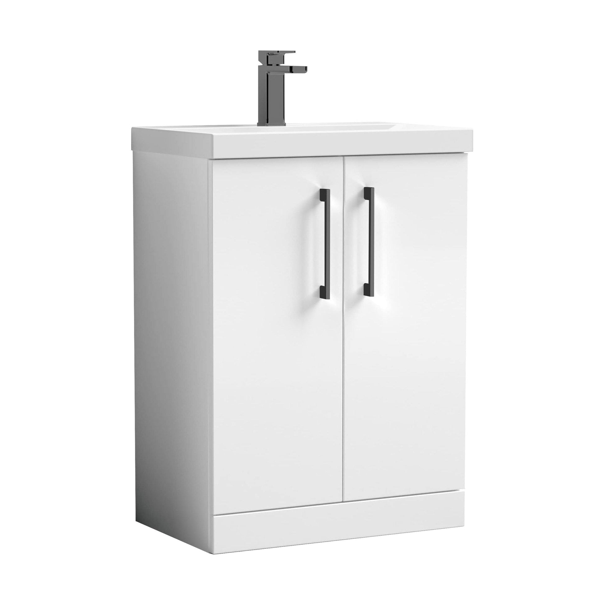 [BALARN103AH716] Bramshall Floor Standing 2-Door Vanity & Mid-Edge Basin – Choice of Colour and Handle Finish - Cutout