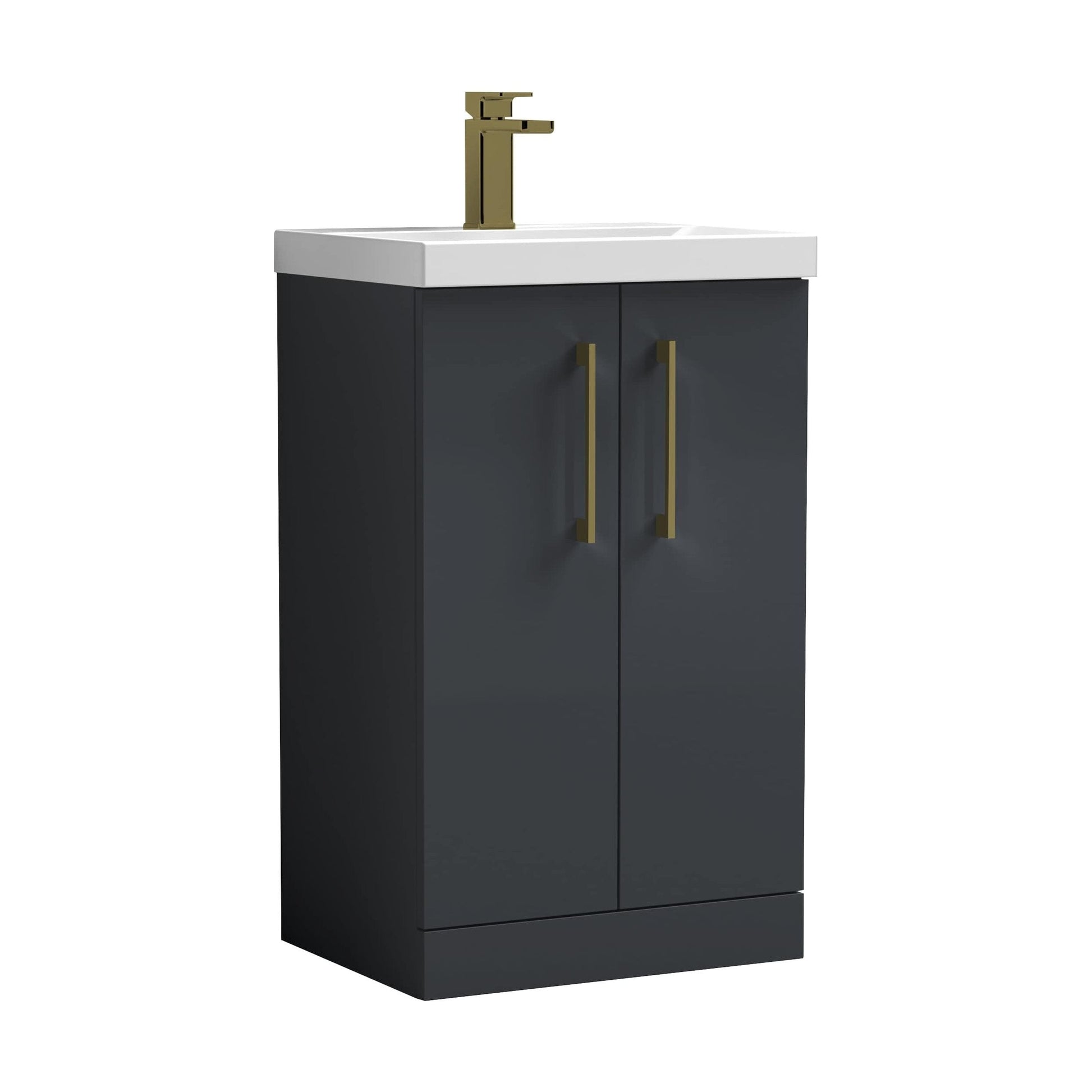 [BALARN1401AH017] Bramshall Floor Standing 2-Door Vanity & Mid-Edge Basin – Choice of Colour and Handle Finish - Cutout