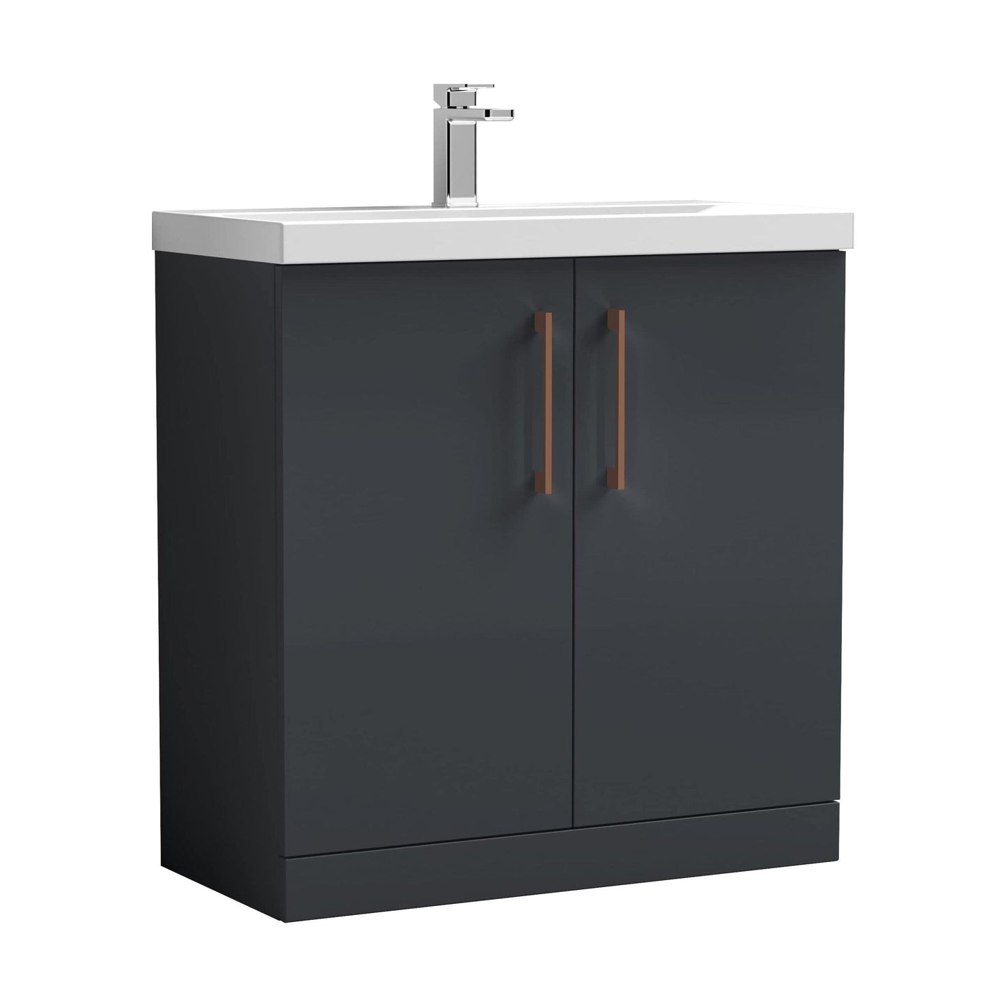 [BALARN1405AH019] Bramshall Floor Standing 2-Door Vanity & Mid-Edge Basin – Choice of Colour and Handle Finish - Cutout