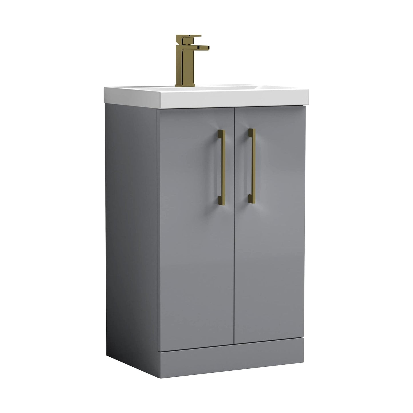 [BALARN2201AH017] Bramshall Floor Standing 2-Door Vanity & Mid-Edge Basin – Choice of Colour and Handle Finish - Cutout