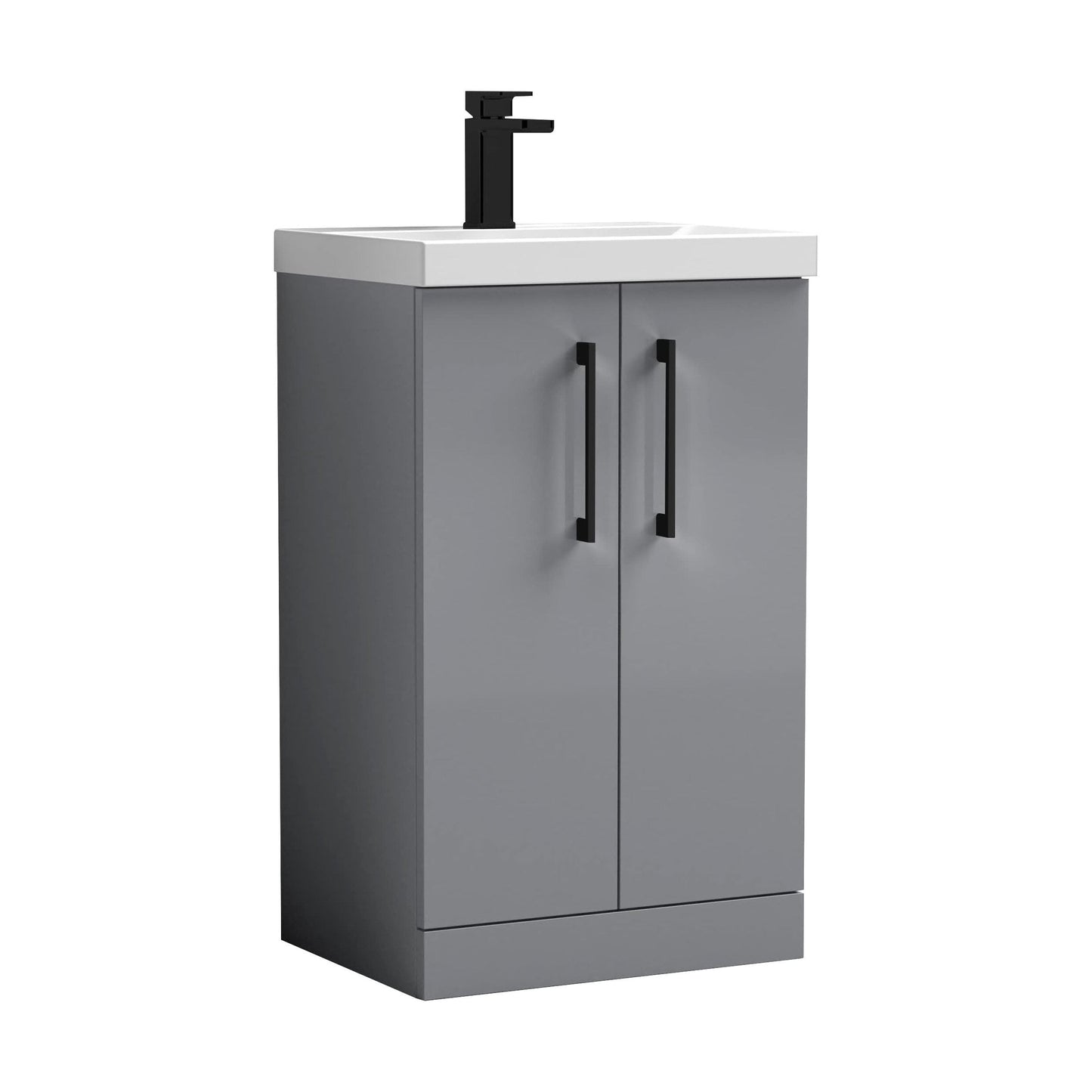 [BALARN2201AH018] Bramshall Floor Standing 2-Door Vanity & Mid-Edge Basin – Choice of Colour and Handle Finish - Cutout