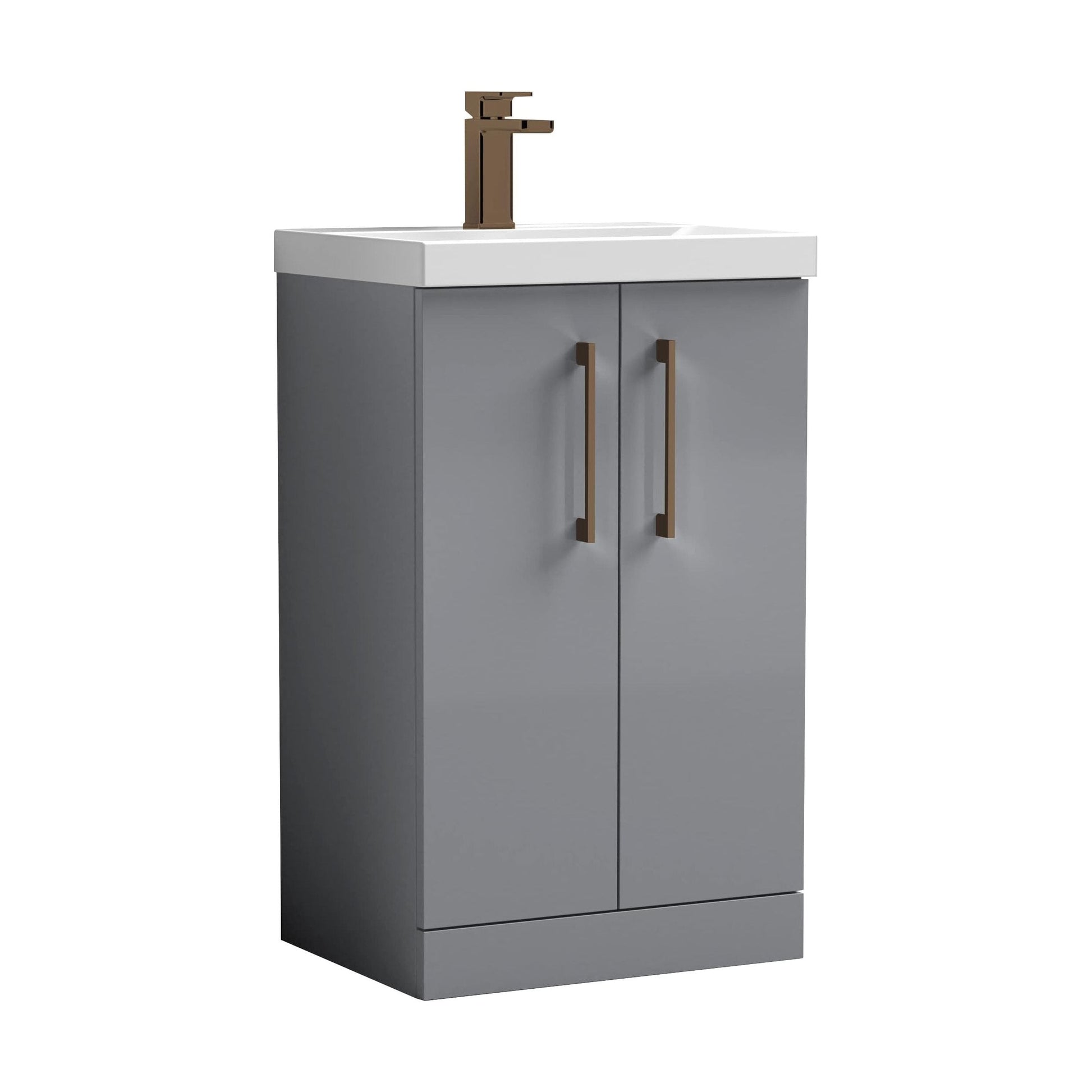 [BALARN2201AH1516] Bramshall Floor Standing 2-Door Vanity & Mid-Edge Basin – Choice of Colour and Handle Finish - Cutout