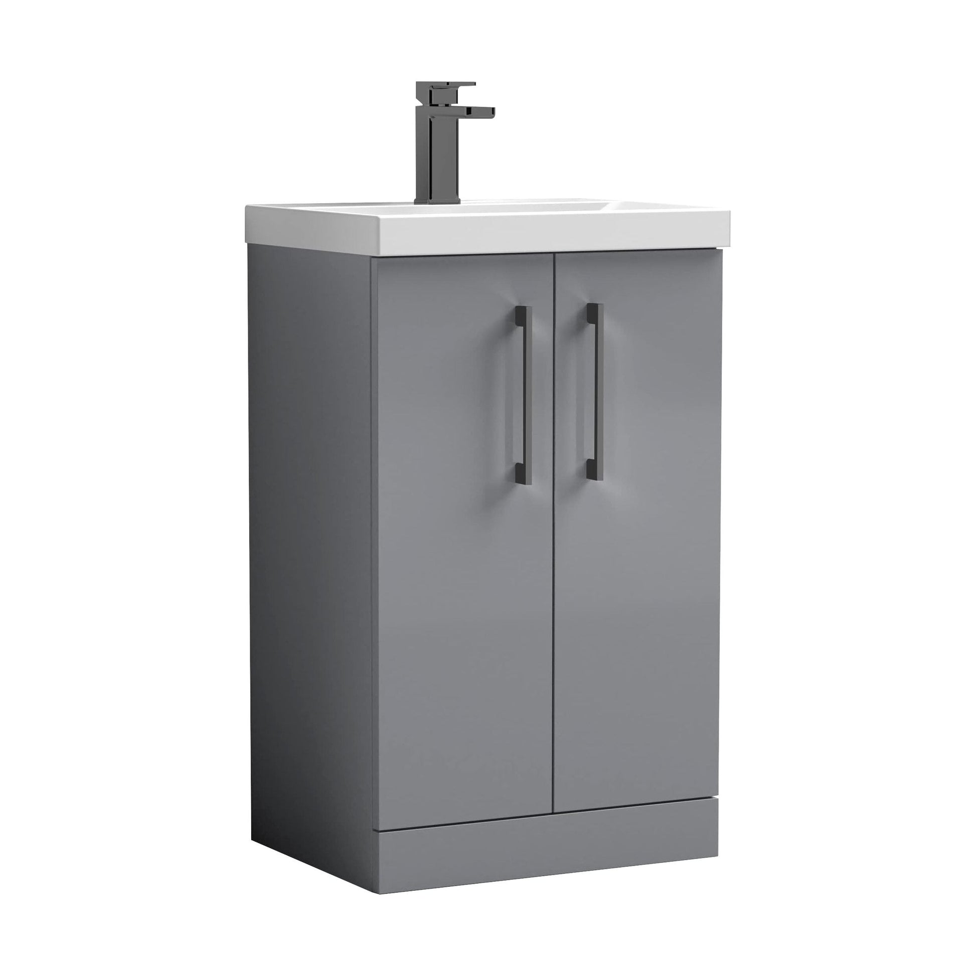 [BALARN2201AH716] Bramshall Floor Standing 2-Door Vanity & Mid-Edge Basin – Choice of Colour and Handle Finish - Cutout