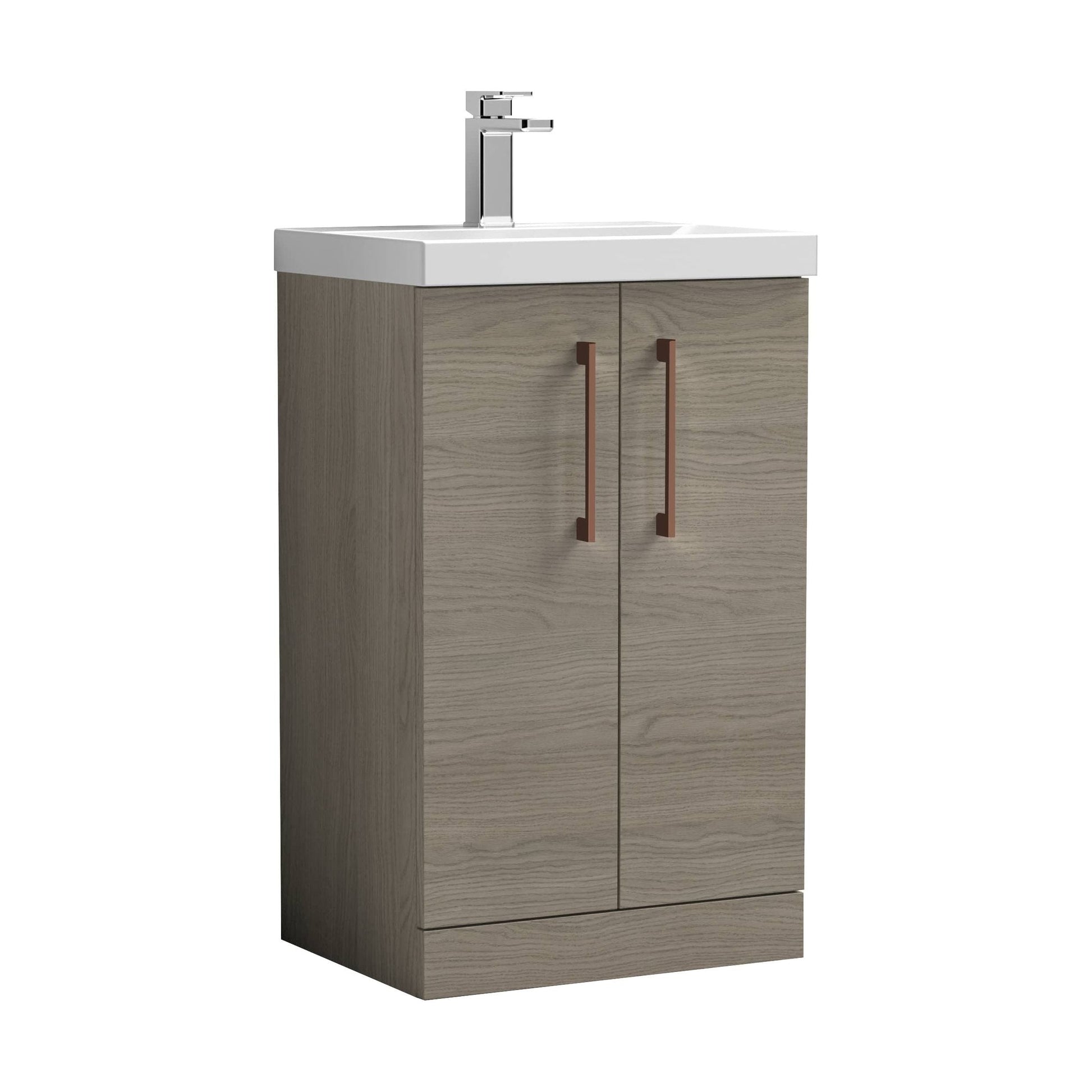 [BALARN2501AH019] Bramshall Floor Standing 2-Door Vanity & Mid-Edge Basin – Choice of Colour and Handle Finish - Cutout