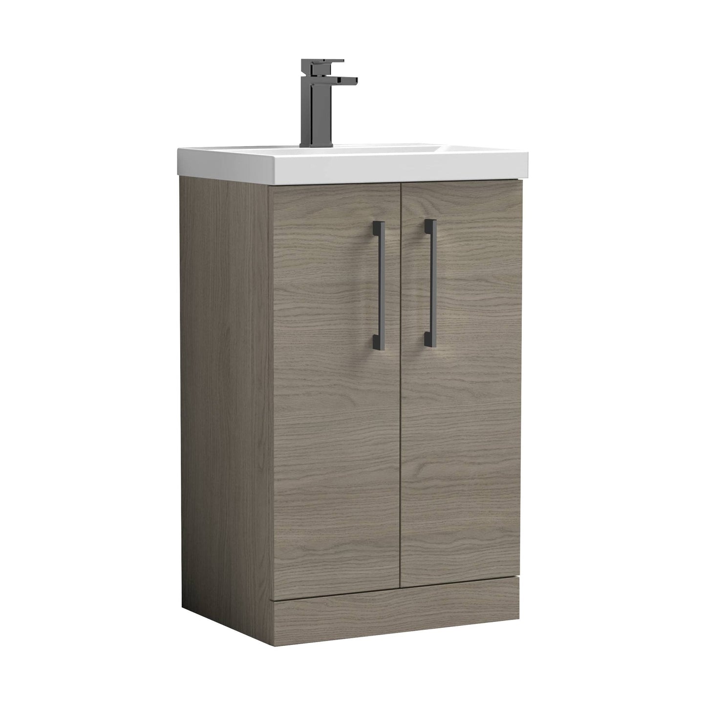 [BALARN2501AH716] Bramshall Floor Standing 2-Door Vanity & Mid-Edge Basin – Choice of Colour and Handle Finish - Cutout