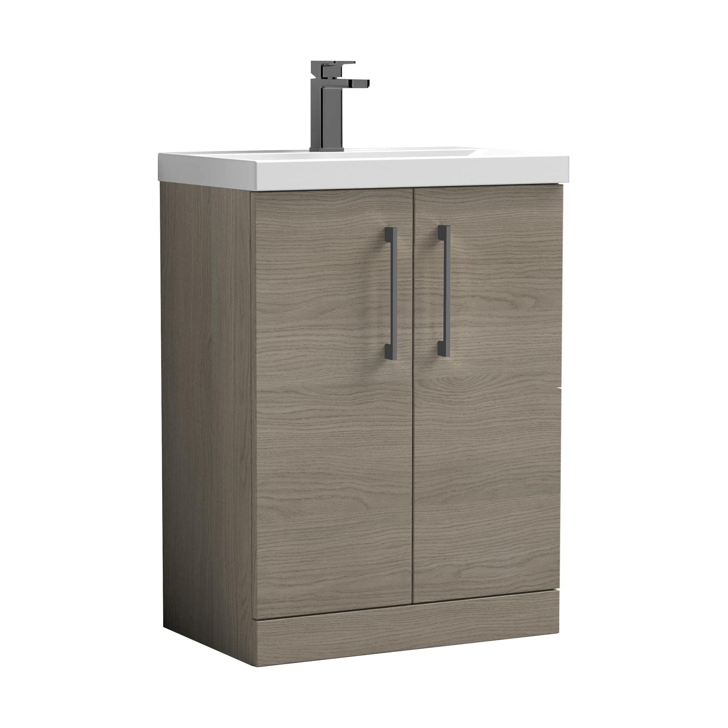 [BALARN2503AH716] Bramshall Floor Standing 2-Door Vanity & Mid-Edge Basin – Choice of Colour and Handle Finish - Cutout