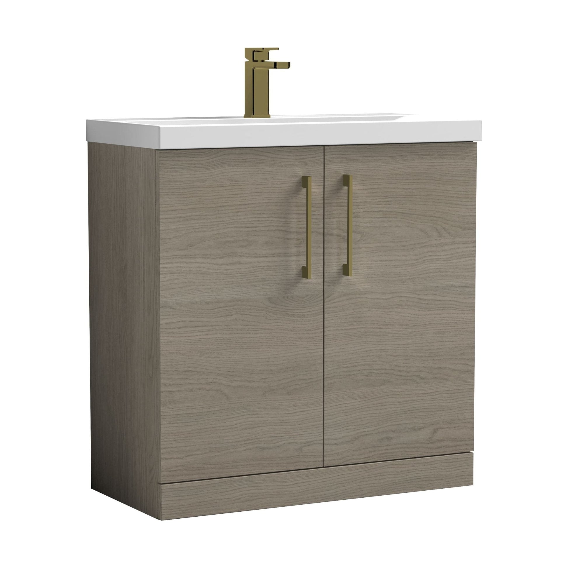 [BALARN2505AH017] Bramshall Floor Standing 2-Door Vanity & Mid-Edge Basin – Choice of Colour and Handle Finish - Cutout