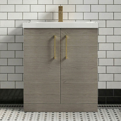 [BALARN2505AH017] Bramshall Floor Standing 2 Door Vanity Basin Unit with Mid-Edge Basin, 800mm, Choice of Colour and Handle Finish - Silo