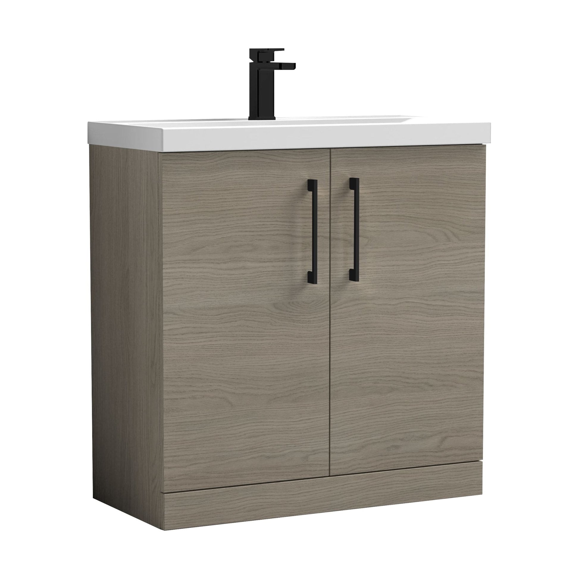 [BALARN2505AH018] Bramshall Floor Standing 2-Door Vanity & Mid-Edge Basin – Choice of Colour and Handle Finish - Cutout
