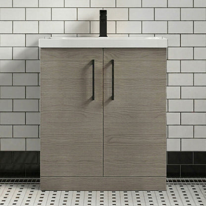 [BALARN2505AH018] Bramshall Floor Standing 2 Door Vanity Basin Unit with Mid-Edge Basin, 800mm, Choice of Colour and Handle Finish - Silo