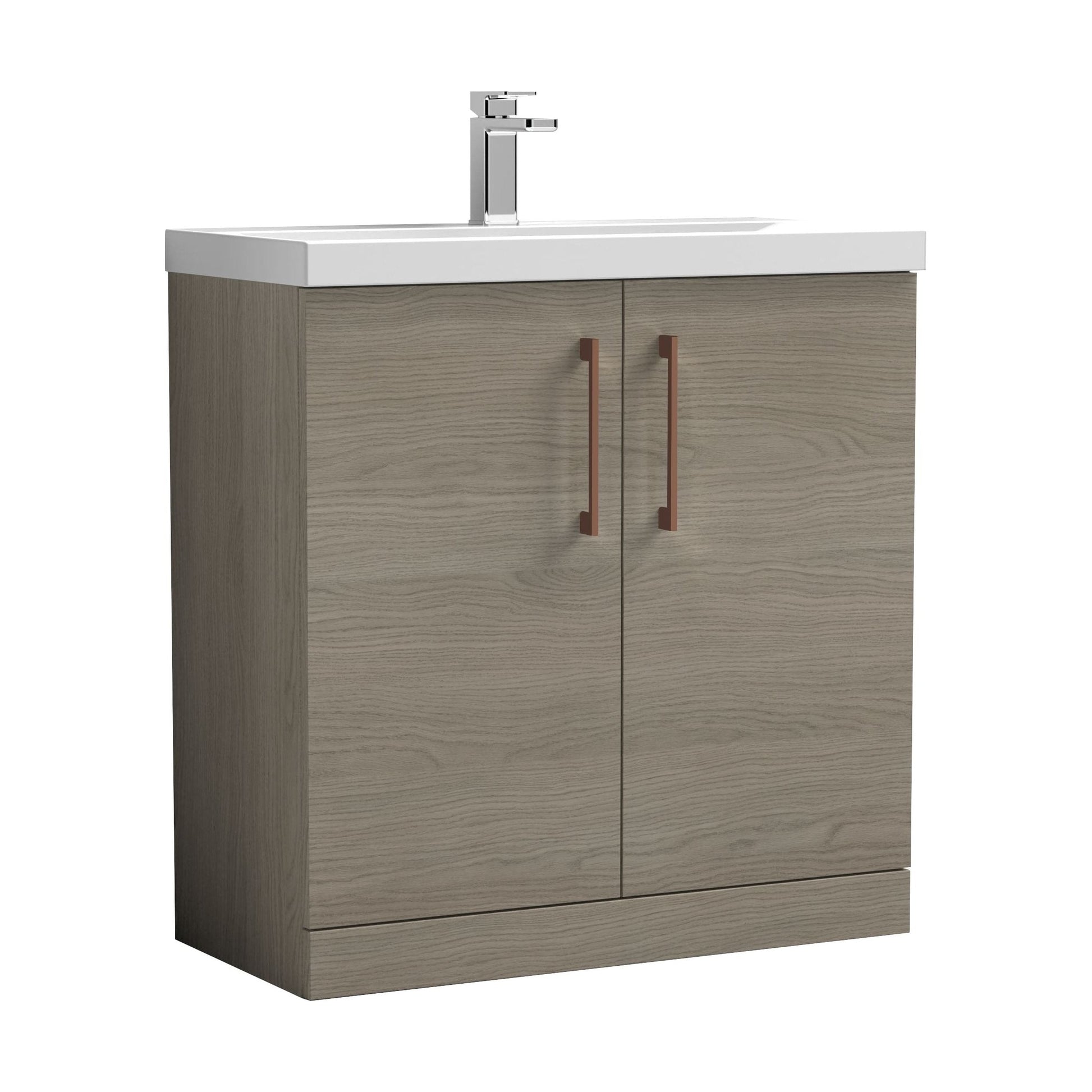 [BALARN2505AH019] Bramshall Floor Standing 2-Door Vanity & Mid-Edge Basin – Choice of Colour and Handle Finish - Cutout