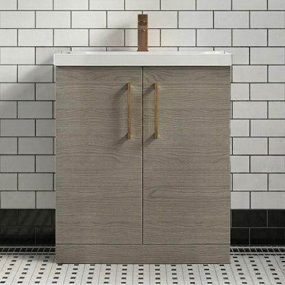 [BALARN2505AH1516] Bramshall Floor Standing 2 Door Vanity Basin Unit with Mid-Edge Basin, 800mm, Choice of Colour and Handle Finish - Silo