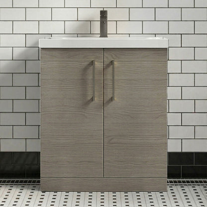 [BALARN2505AH716] Bramshall Floor Standing 2 Door Vanity Basin Unit with Mid-Edge Basin, 800mm, Choice of Colour and Handle Finish - Silo